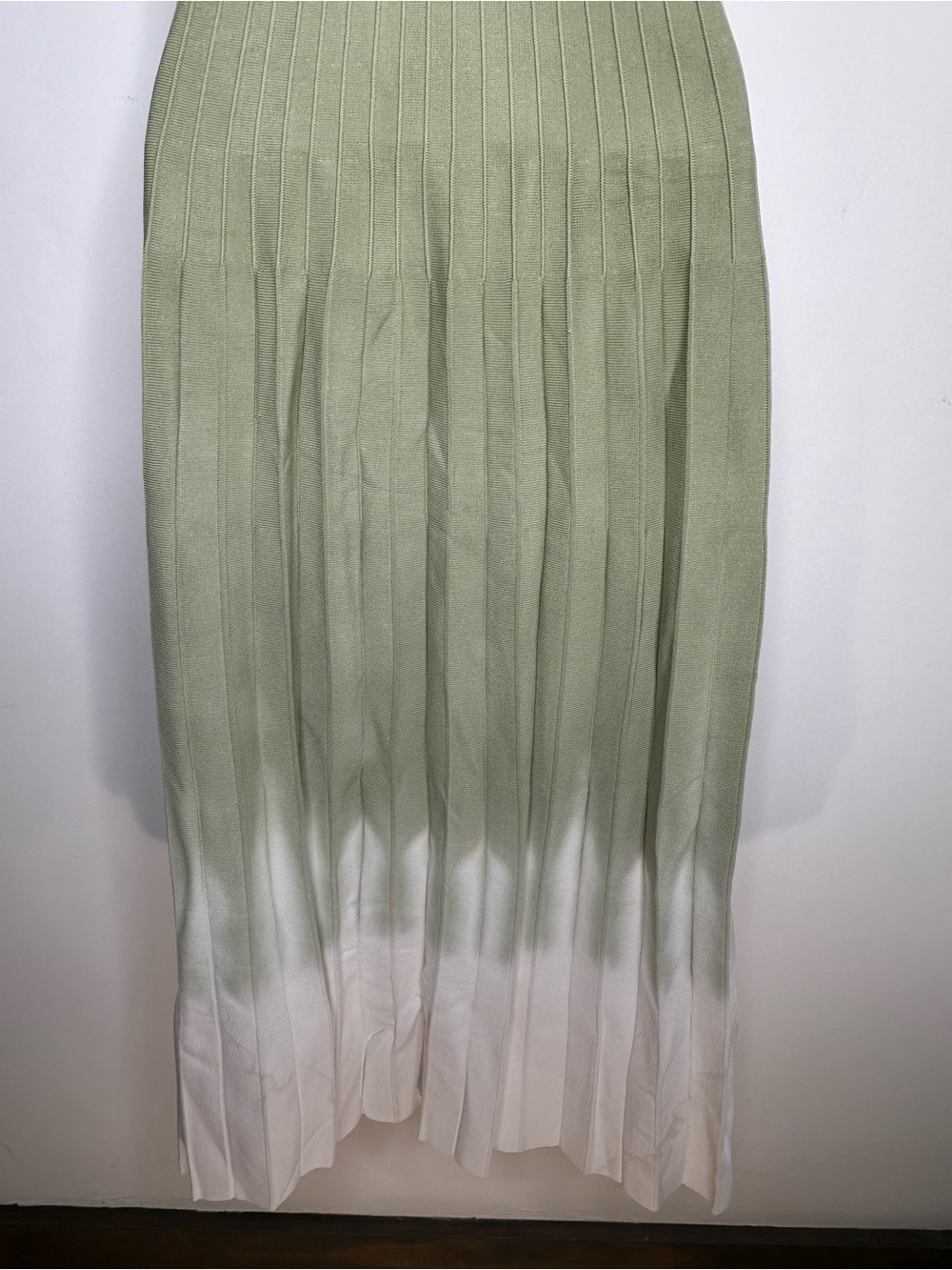 Staud knitted Tie Dye Ellison Pleated pale jade ombré dress size Large - Picture 8 of 10
